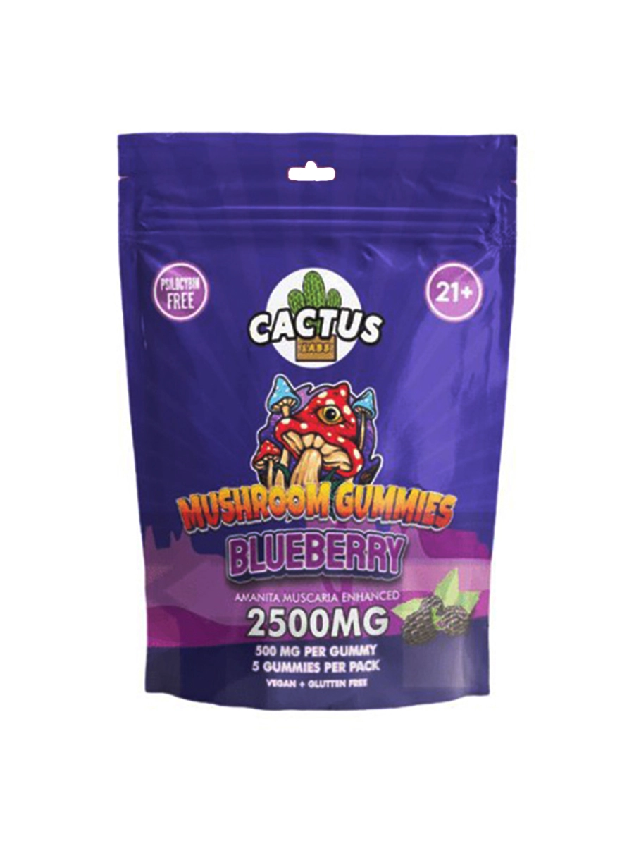 Cactus-Mushroom-Gummies-2500mg-Blueberry.webp Blueberry Cactus Labs Amanita Muscara Mushroom Gummies 2500mg - Image 1