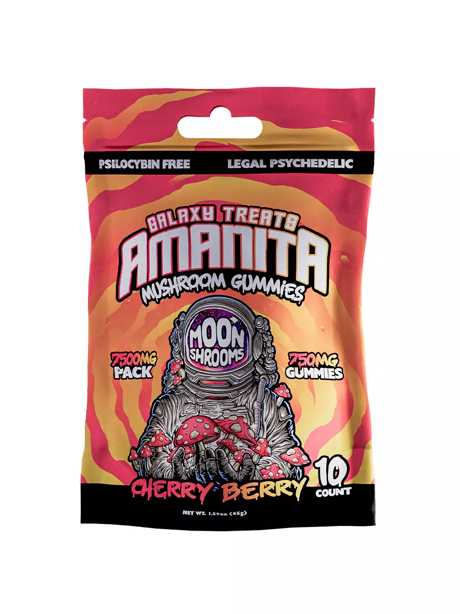 Cherry-berry-Galaxy-treats-amanita-mashroom-7500-mg.webp Cherry Berry Galaxy Treats Amanita Mushroom Gummies 7500 mg - Image 1