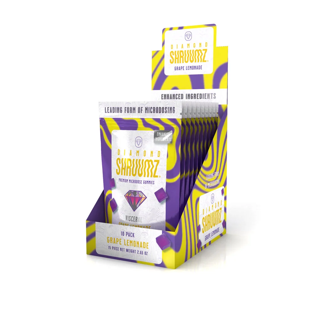 shruumz-gummies-grapelemonade-10pk-angle-foil.jpg-1.webp Diamond Shruumz Grape Lemonade Mushroom Gummies | 10pk - Image 1